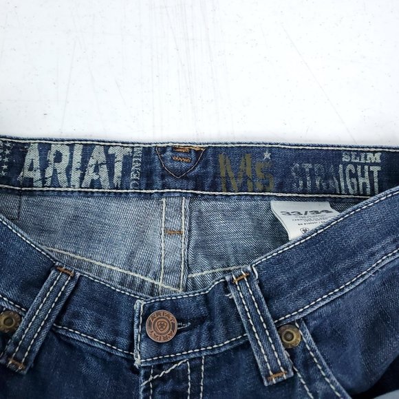 Ariat M5 Slim Straight Denim Jeans Men's 33/34 - Picture 6 of 8